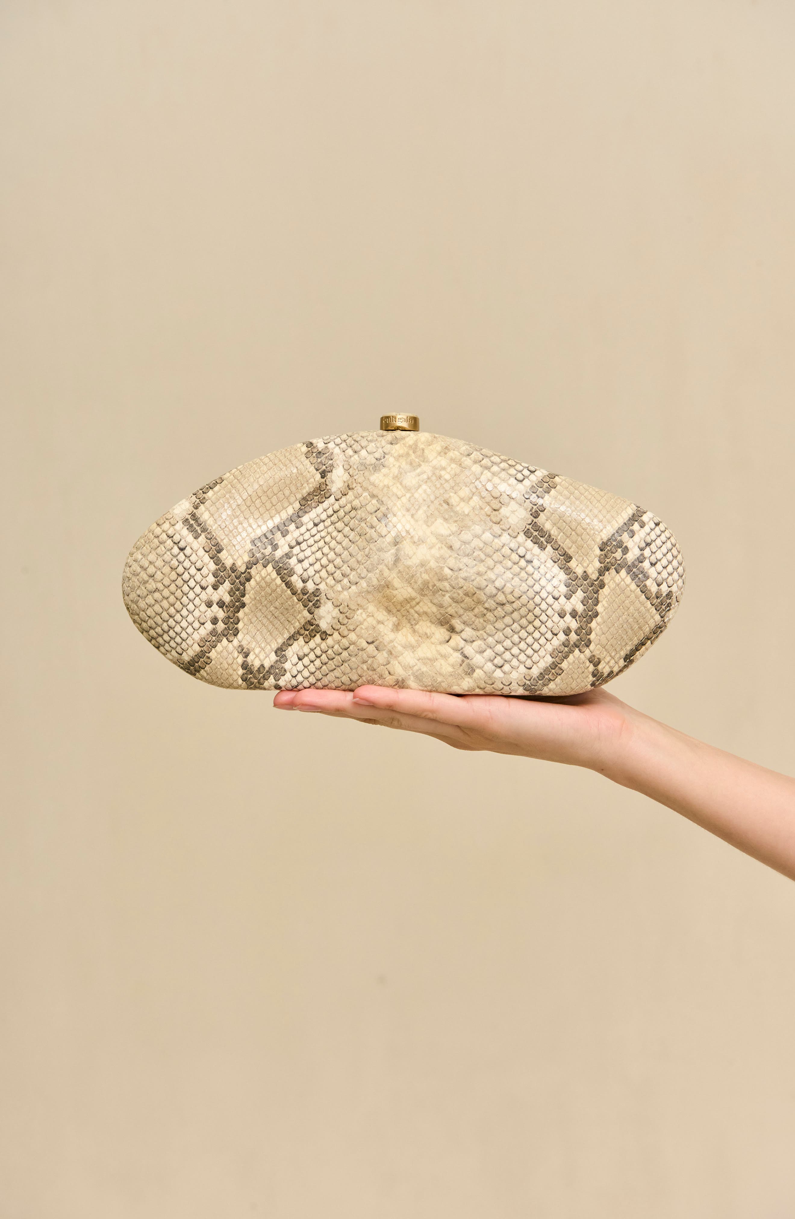 The Caldera Snake Embossed Leather Clutch, Alternate, color, FADED PYTHON