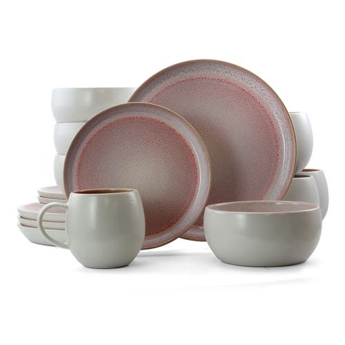 Elama Mocha Muave 16 Piece Luxurious Stoneware Dinnerware With Complete Setting For 4 In Purple