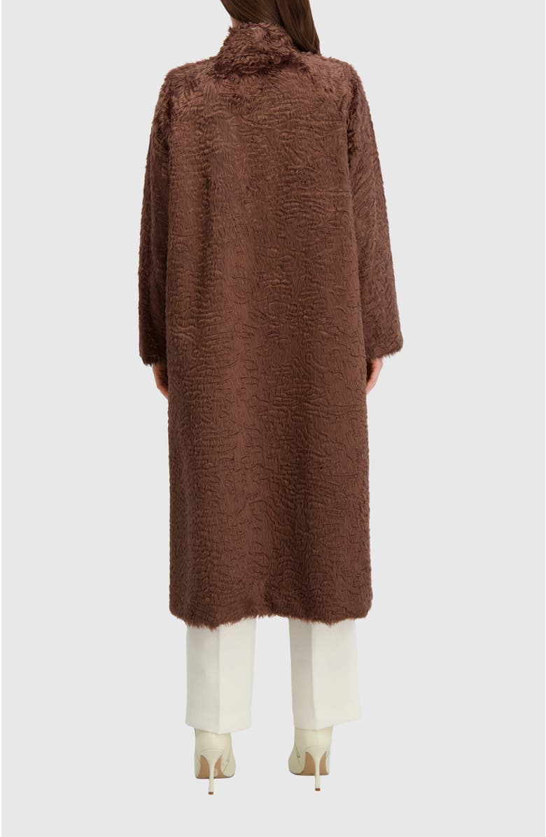 Lyla Grant Fur-Free Lamb (Faux Fur) Long Coat, Alternate, color, Brown