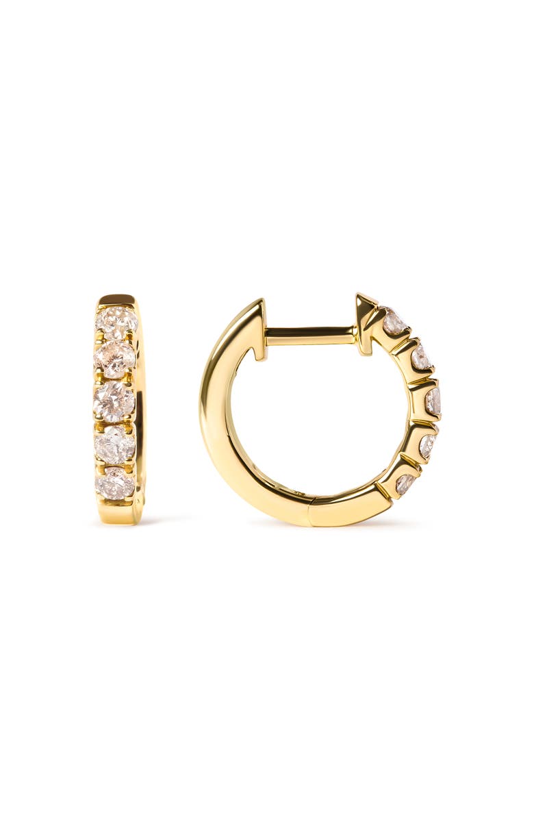 Haus of Brilliance 10K Yellow Gold 1/2 Cttw Round-Cut Diamond Hoop Earrings, Alternate, color, Yellow Gold