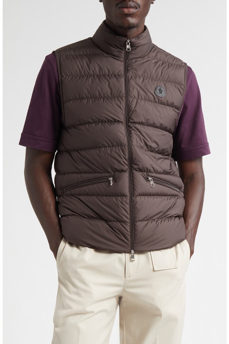 Treompan Down Puffer Vest, Main, color, BROWN
