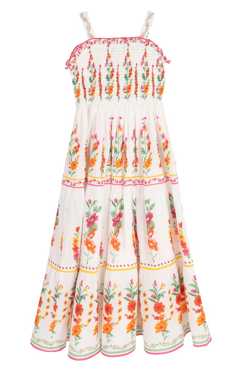 Rare Editions Kids' Tropical Floral Sundress, Alternate, color, White