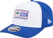 New Era Men's New Era White/Royal Florida Gators Perforated Patched 9SEVENTY Adjustable Hat