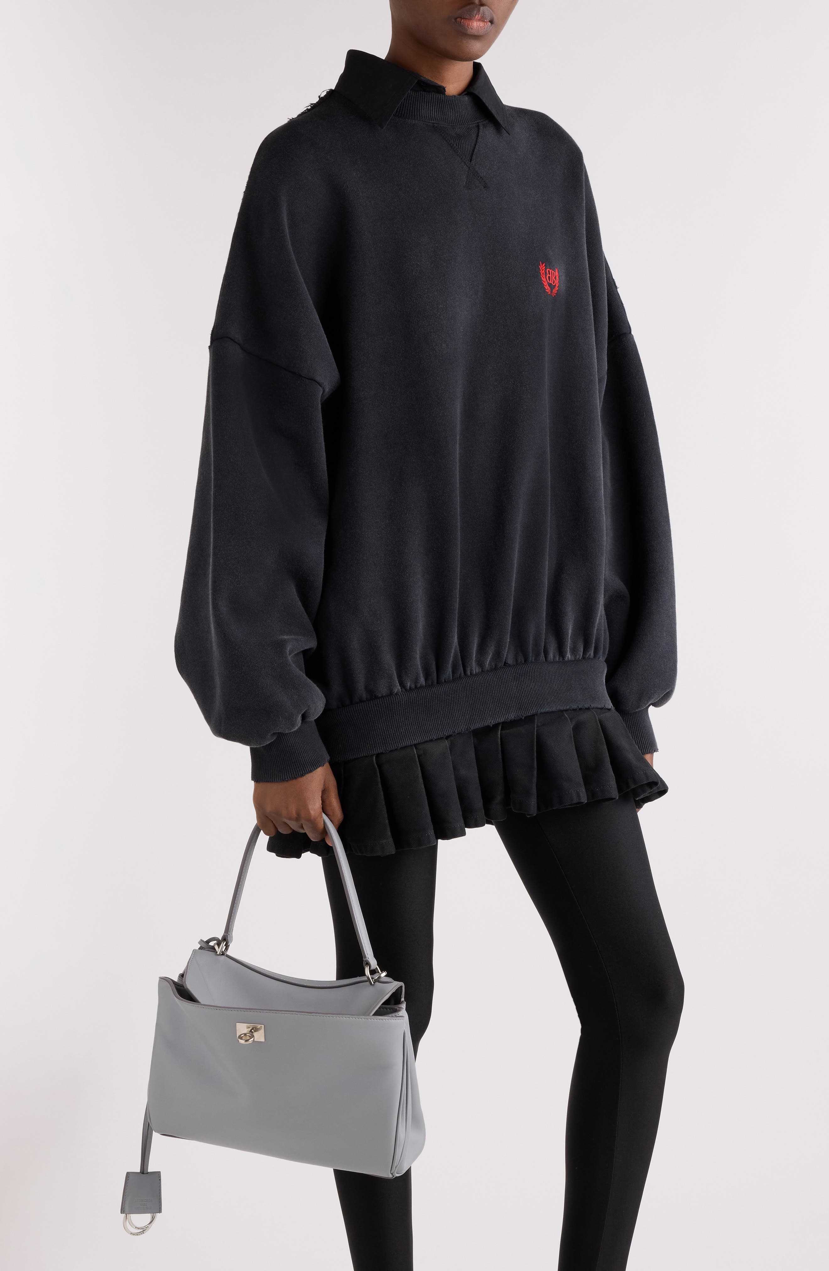 Balenciaga Small Rodeo Leather Top Handle Bag, Alternate, color, 1125 Balenciaga Grey