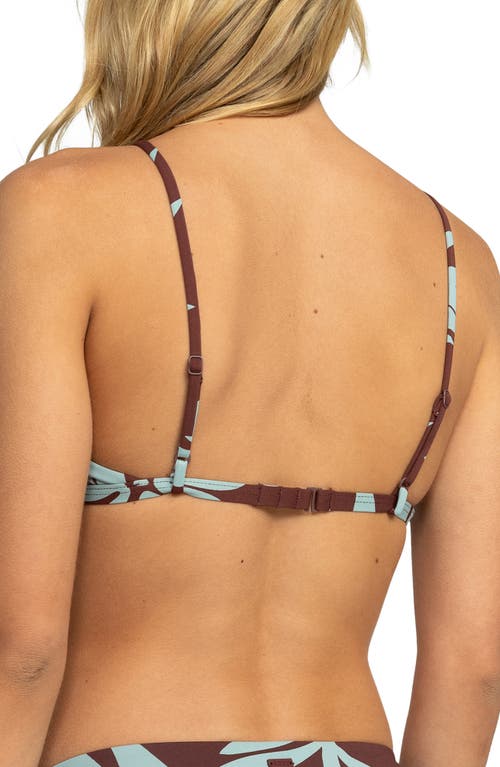 Roxy Palm Cruz Bikini Top In Bitter Choco Palmeri