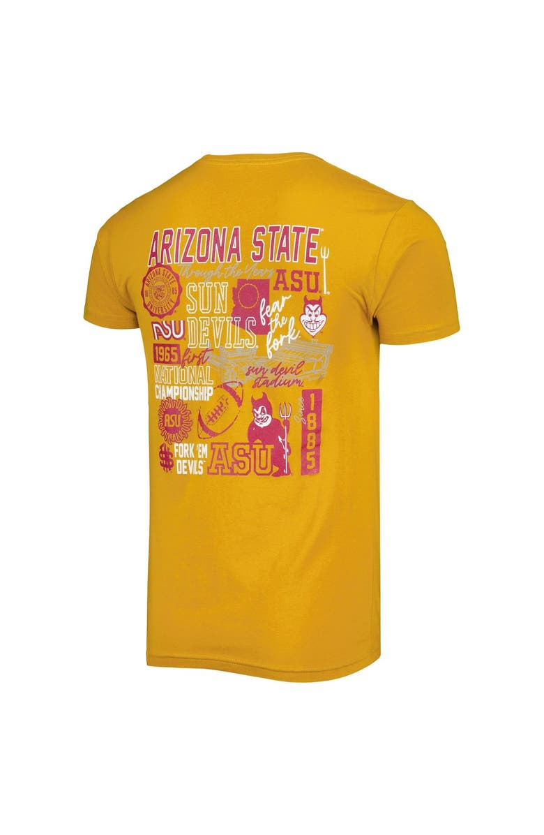 IMAGE ONE Men's Gold Arizona State Sun Devils Vintage Through the Years Two-Hit T-Shirt, Alternate, color, 