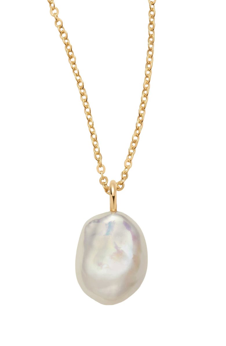 MADE BY MARY Baroque Pearl Necklace, Main, color, Gold Vermeil