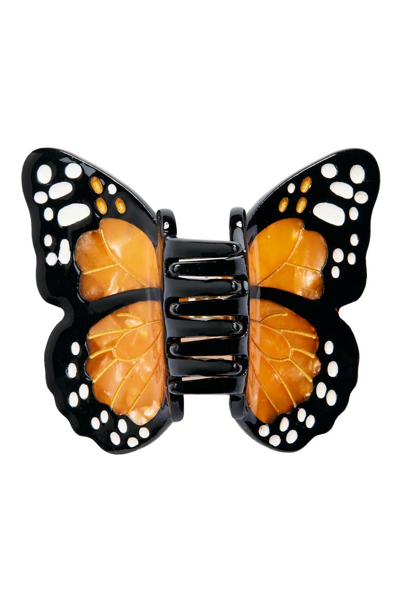 Mini Monarch Hair Claw Clip, Alternate, color, ORANGE
