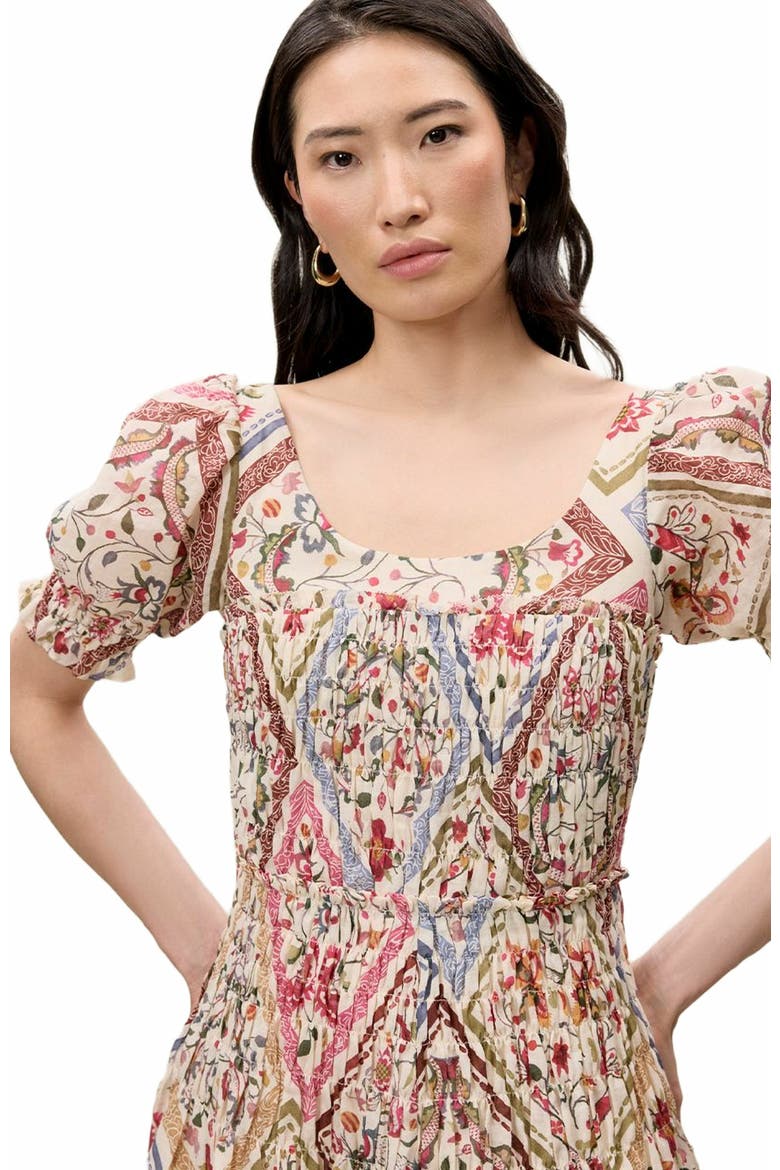Anya Ramie Dress, Alternate, color, MONTAGE FLORAL IVORY COMBO