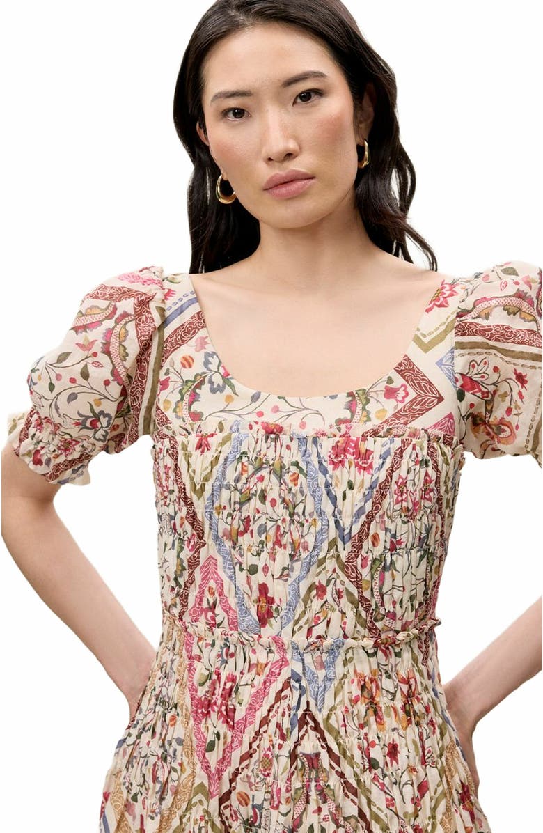 Rebecca Taylor Anya Ramie Dress, Alternate, color, Montage Floral Ivory Combo