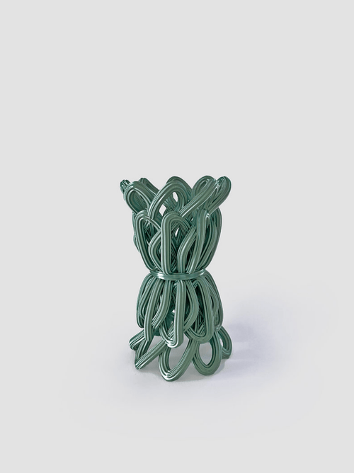 Form & Seek Frosting Vase In Green
