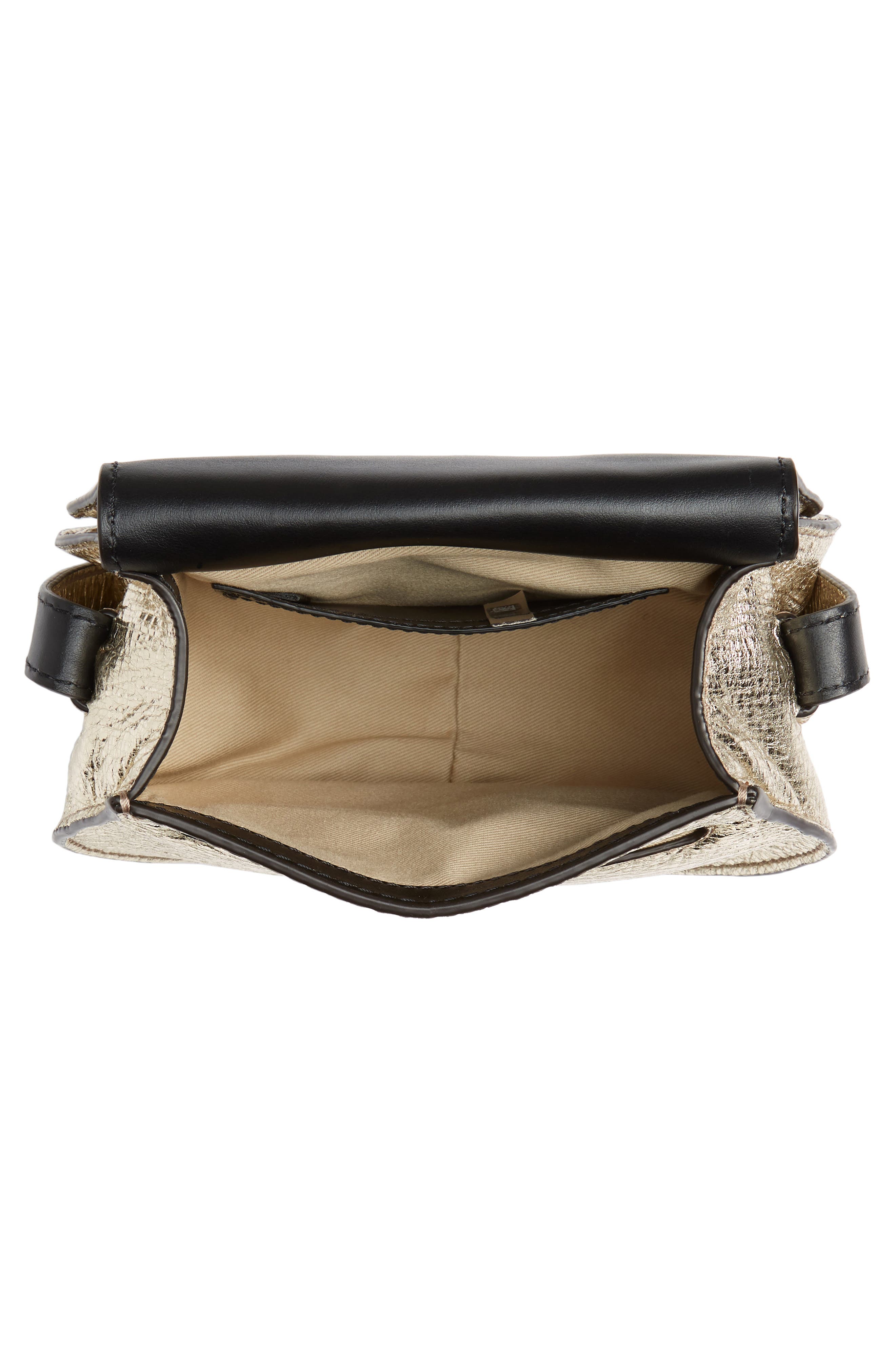 Chloé Mini Marcie Metallic Leather Crossbody Bag, Alternate, color, 