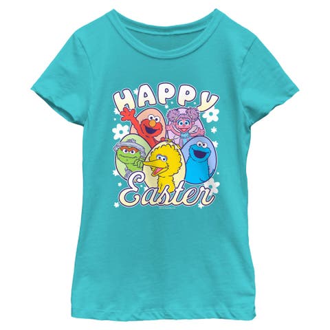 Girl's Sesame Street Happy Easter Eggs  Graphic T-Shirt