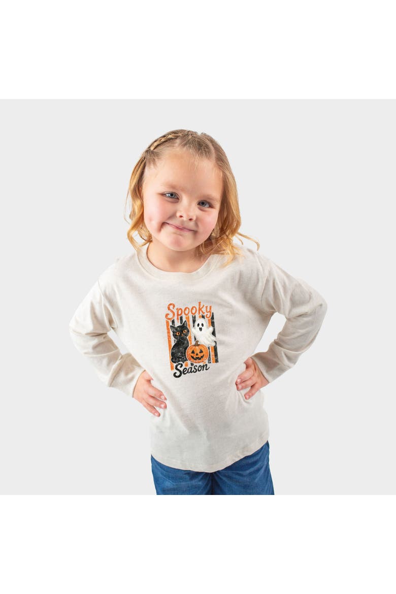 Spooky Season Characters Toddler Long Sleeve Graphic Tee, Alternate, color, Natural