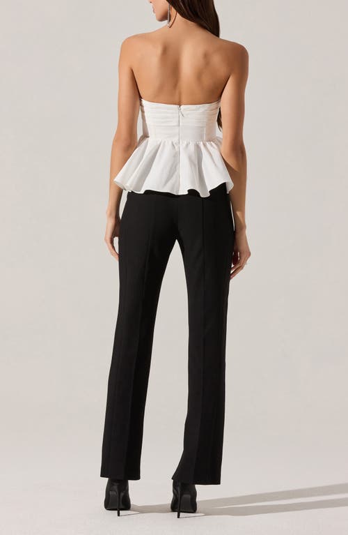 Astr The Label Melia Strapless Peplum Top In White