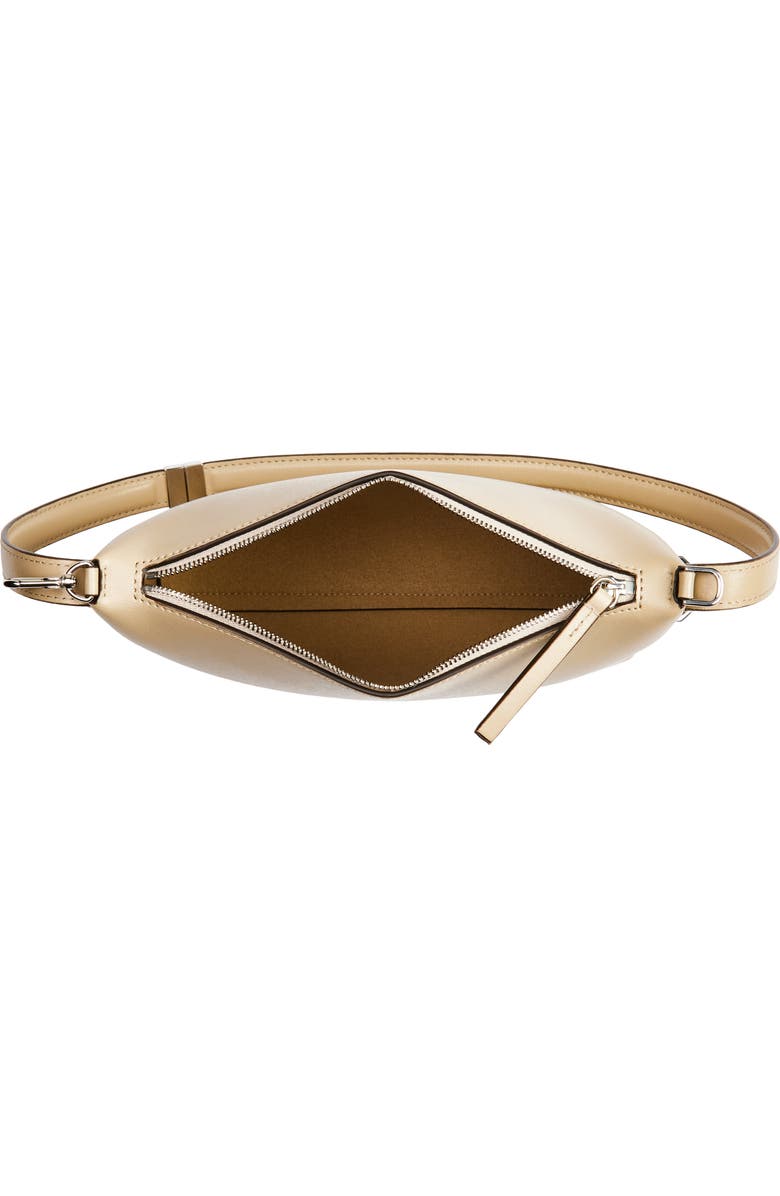 TOTEME Scoop Leather Clutch, Alternate, color, Fawn