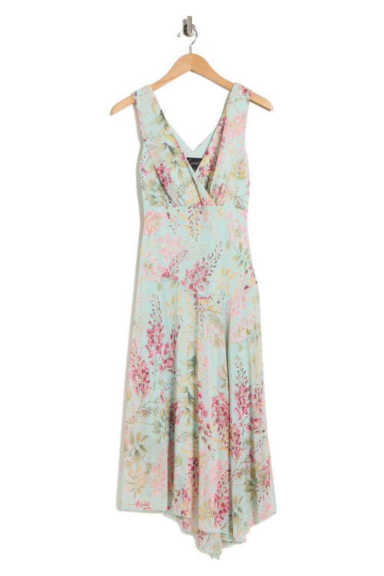Yoryu Asymmetric Midi Dress, Alternate, color, AQUA