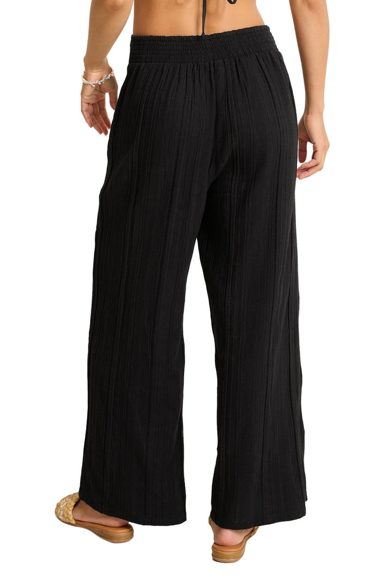 Tommy Bahama Mykonos Textured Cover-Up Sarong Pants, Alternate, color, Black