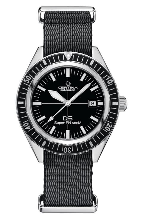 DS PH500M Automatic NATO Strap Watch, 43mm