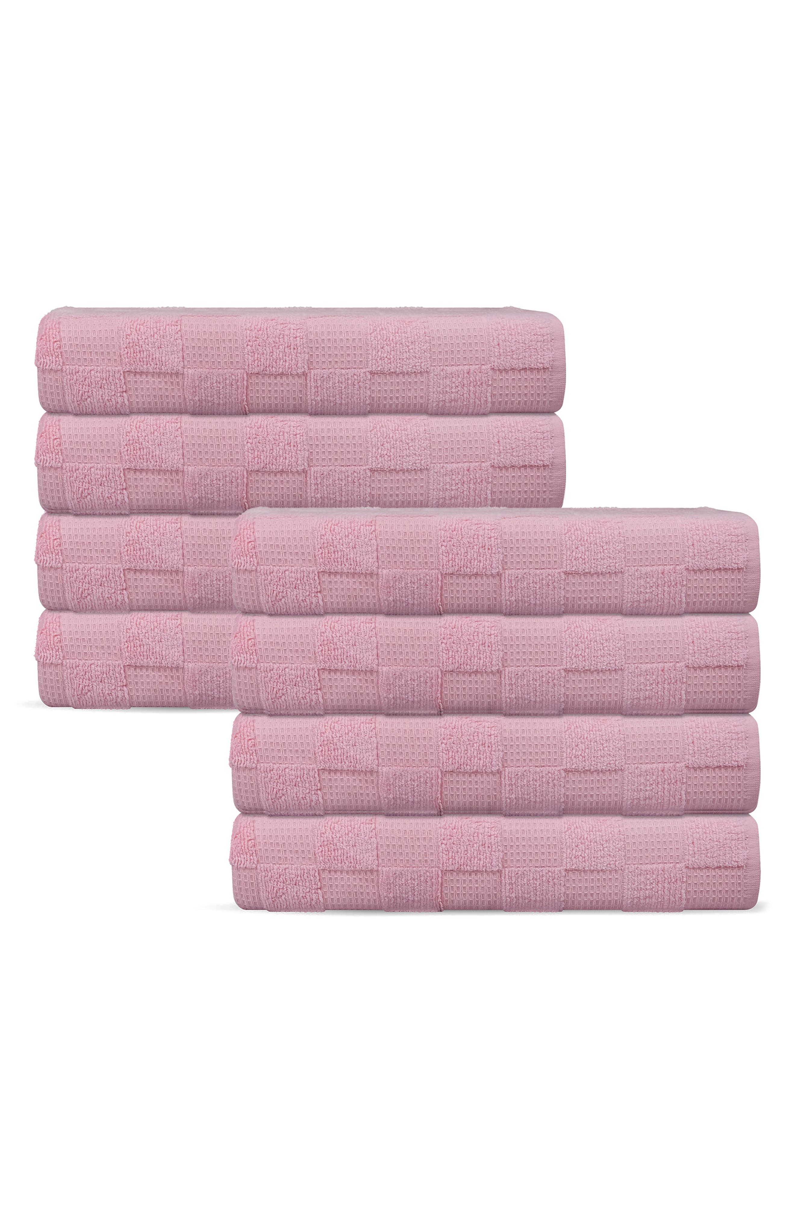 DePera Waffle Terry 8-Piece Turkish Cotton Hand Towels