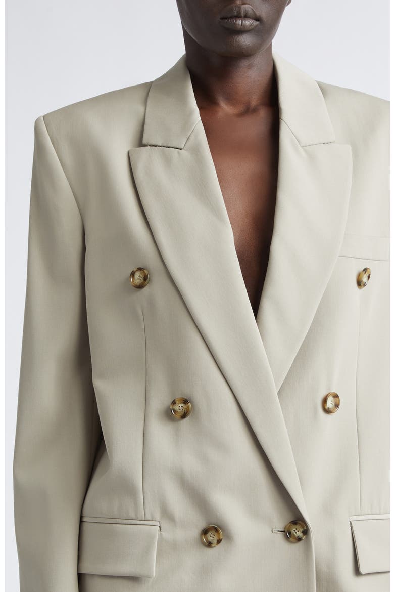 Double Breasted Wool Boyfriend Blazer, Alternate, color, MIST GREY