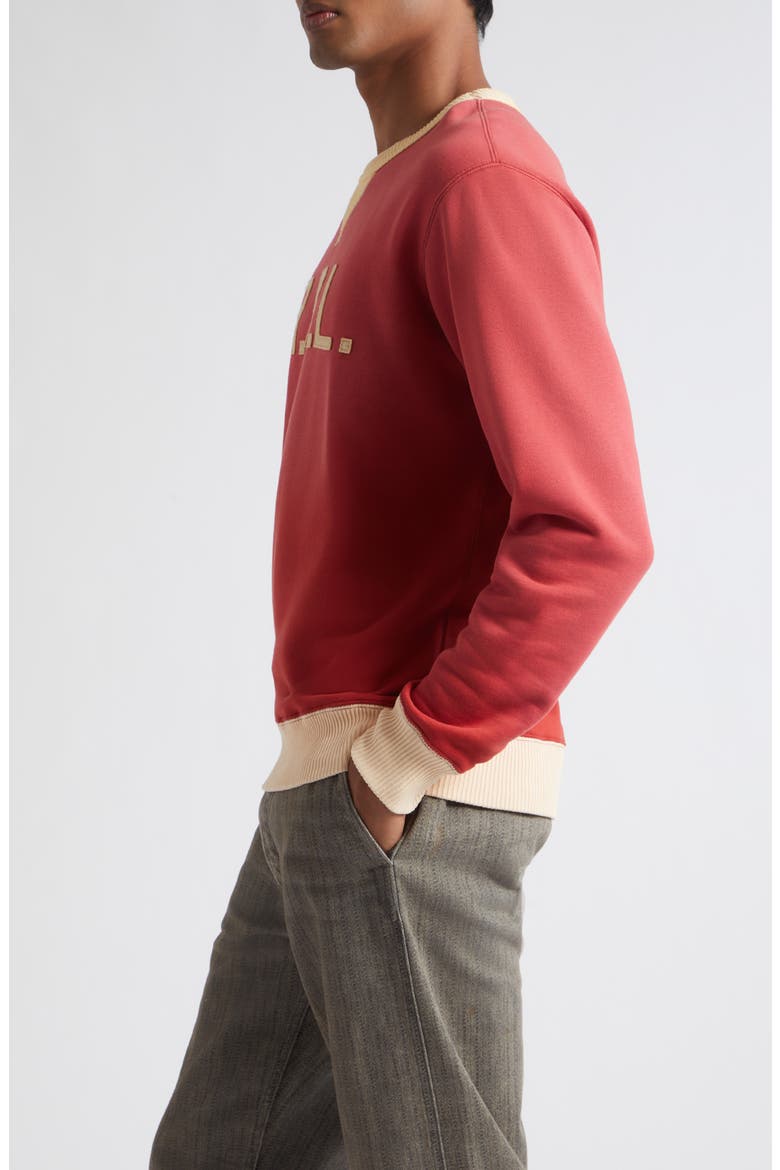 Logo Appliqué Cotton French Terry Sweatshirt, Alternate, color, RED/ MULTI