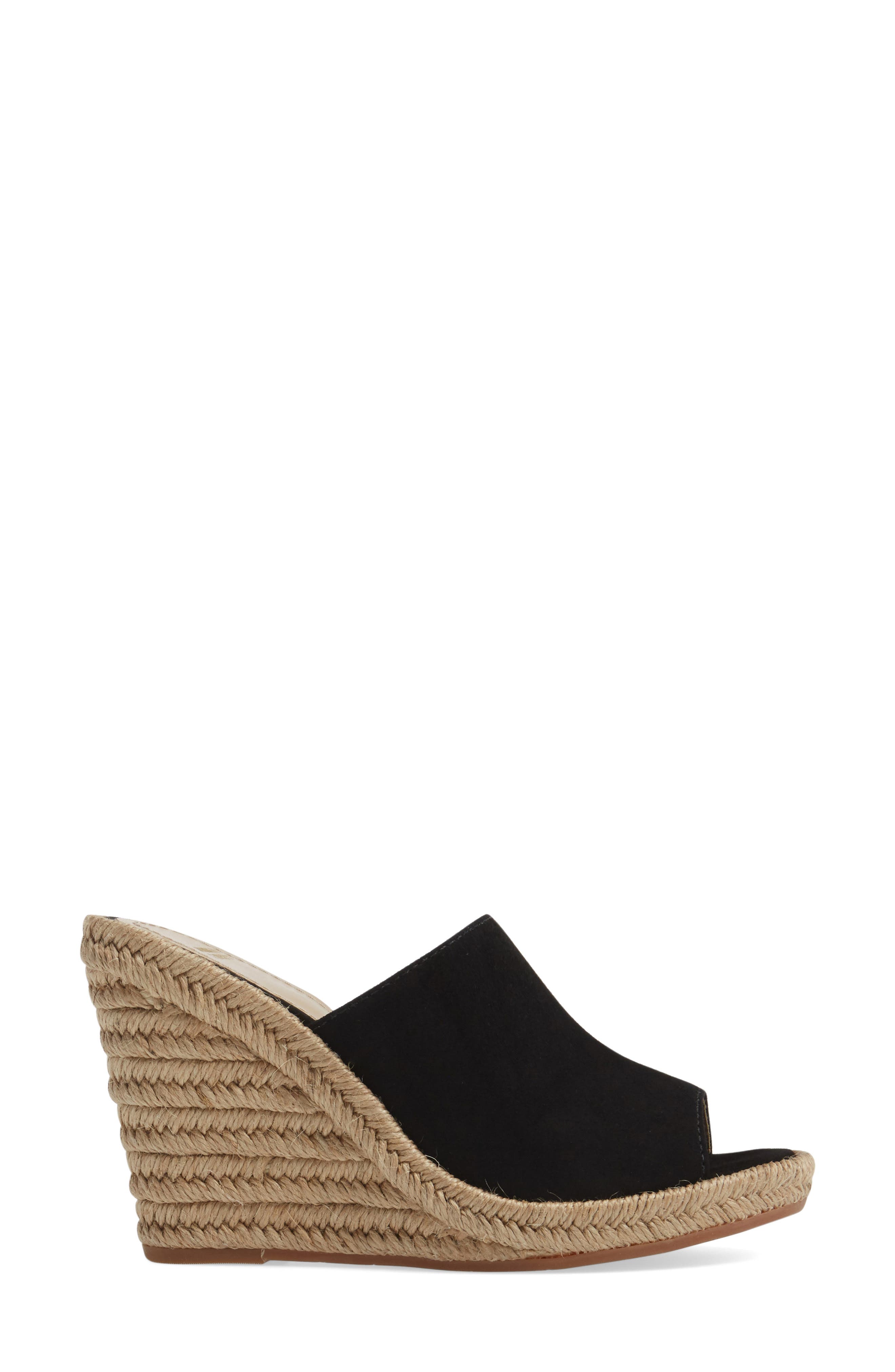 Myrah Wedge Slide Sandal, Alternate, color, BLACK SUEDE