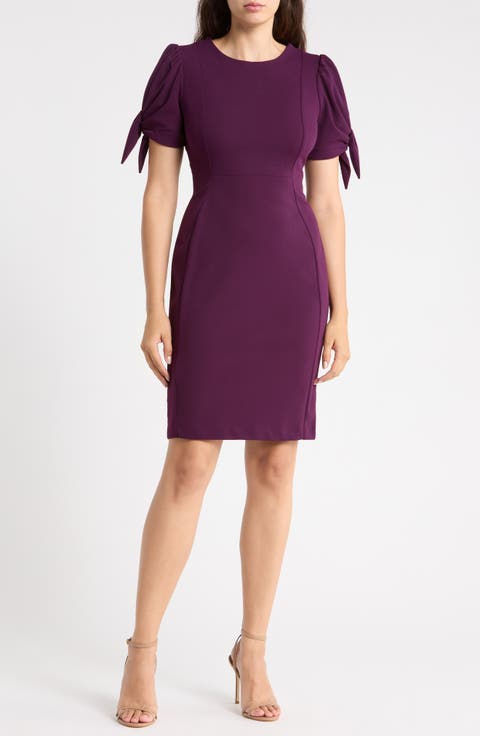 Puff Sleeve Sheath Dress