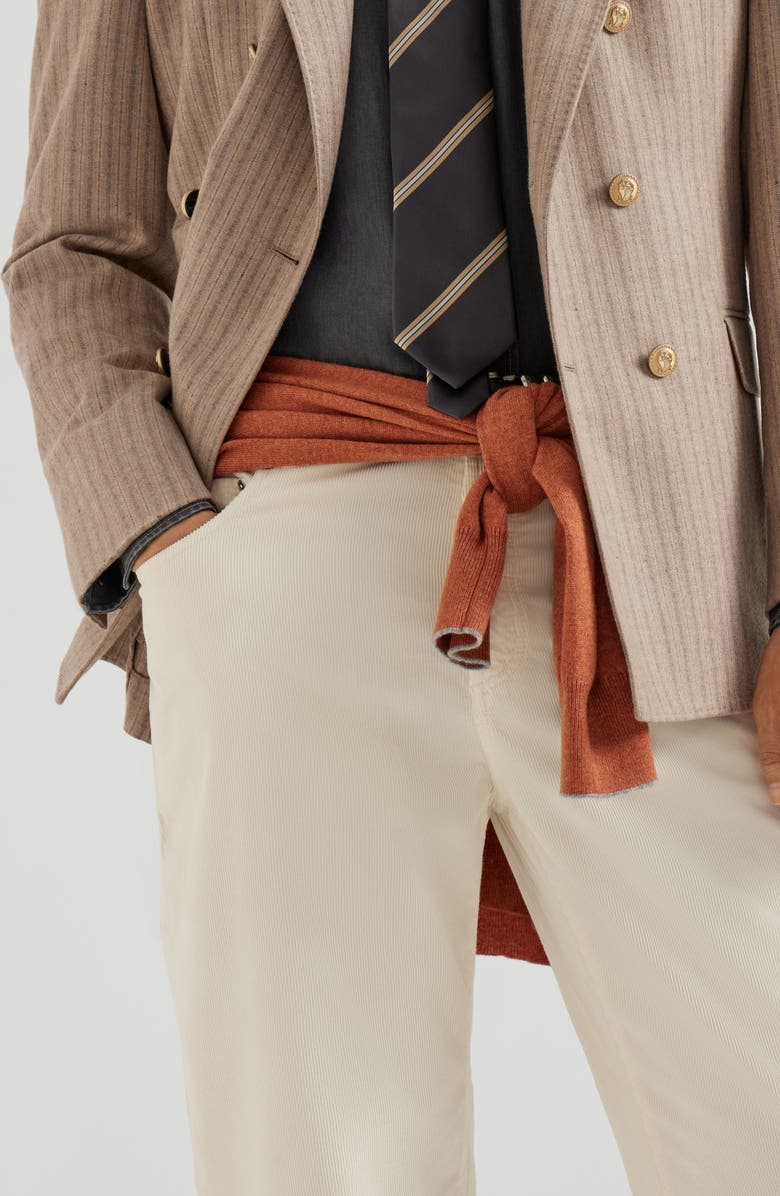 Brunello Cucinelli Garment-dyed trousers, Alternate, color, Off-White