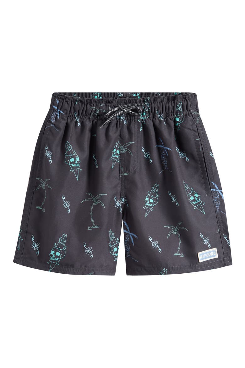 Kids' Eternal Sherd Volley Swim Trunks, Main, color, WASHED BLACK