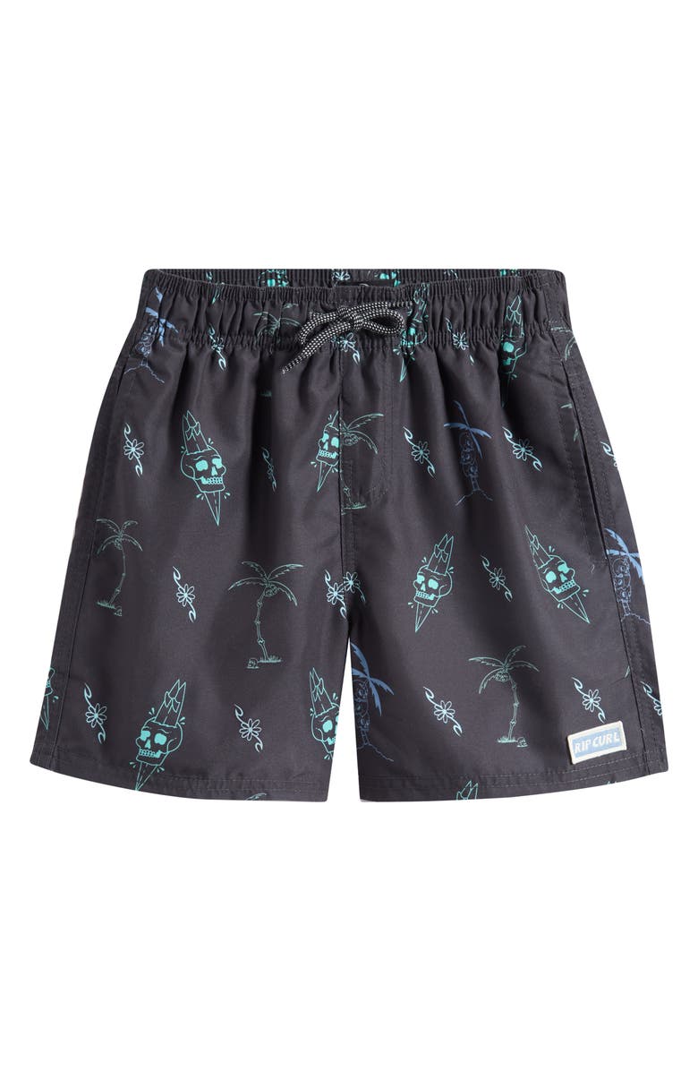 Rip Curl Kids' Eternal Sherd Volley Swim Trunks, Main, color, Washed Black