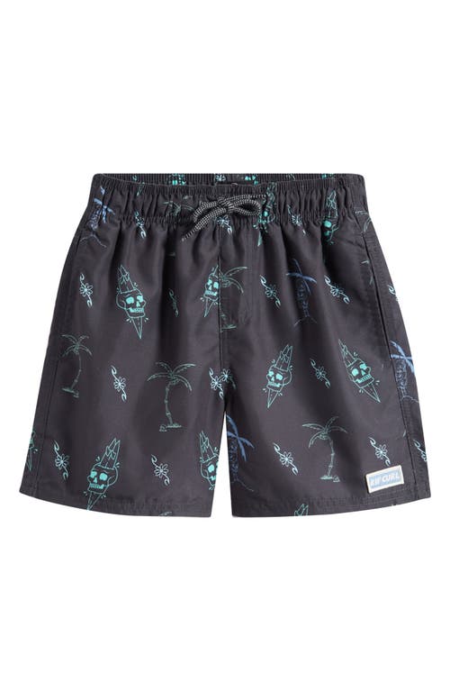 Rip Curl Kids' Eternal Sherd Volley Swim Trunks In Black