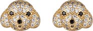 EYE CANDY LOS ANGELES Pavé Cubic Zirconia Dog Stud Earrings