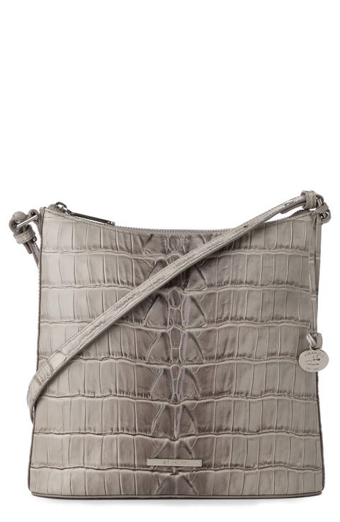 Katie Croc Embossed Leather Crossbody Bag
