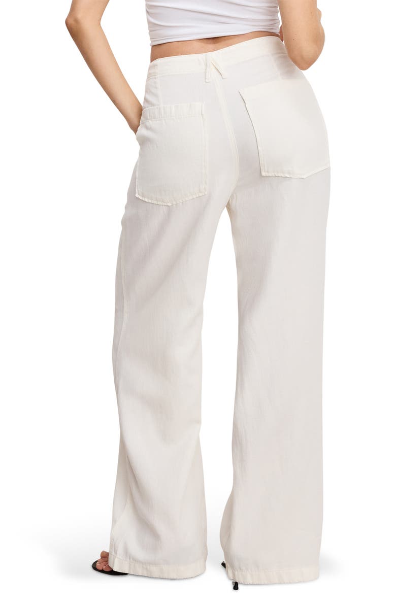 Good American Lite Cotton Blend Pants, Alternate, color, Cloud White001