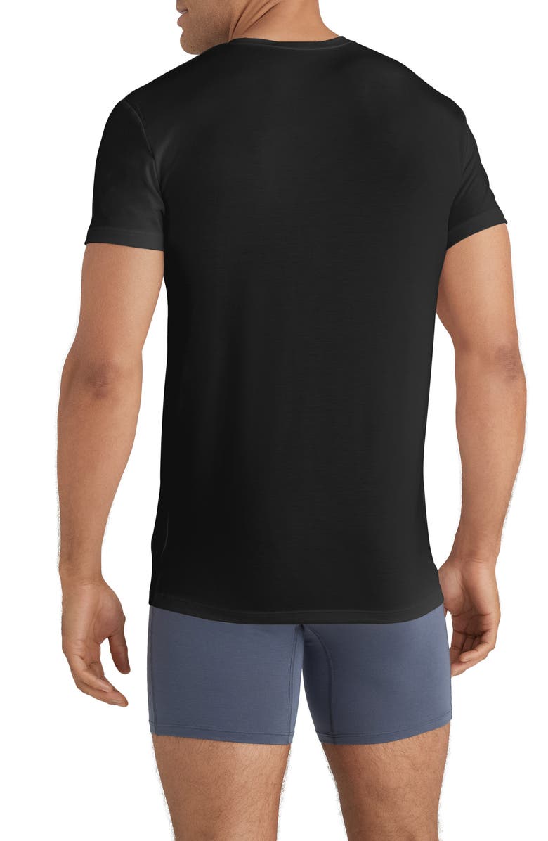 Tommy John 3-Pack Second Skin Stay Tucked V-Neck Undershirts, Alternate, color, Black