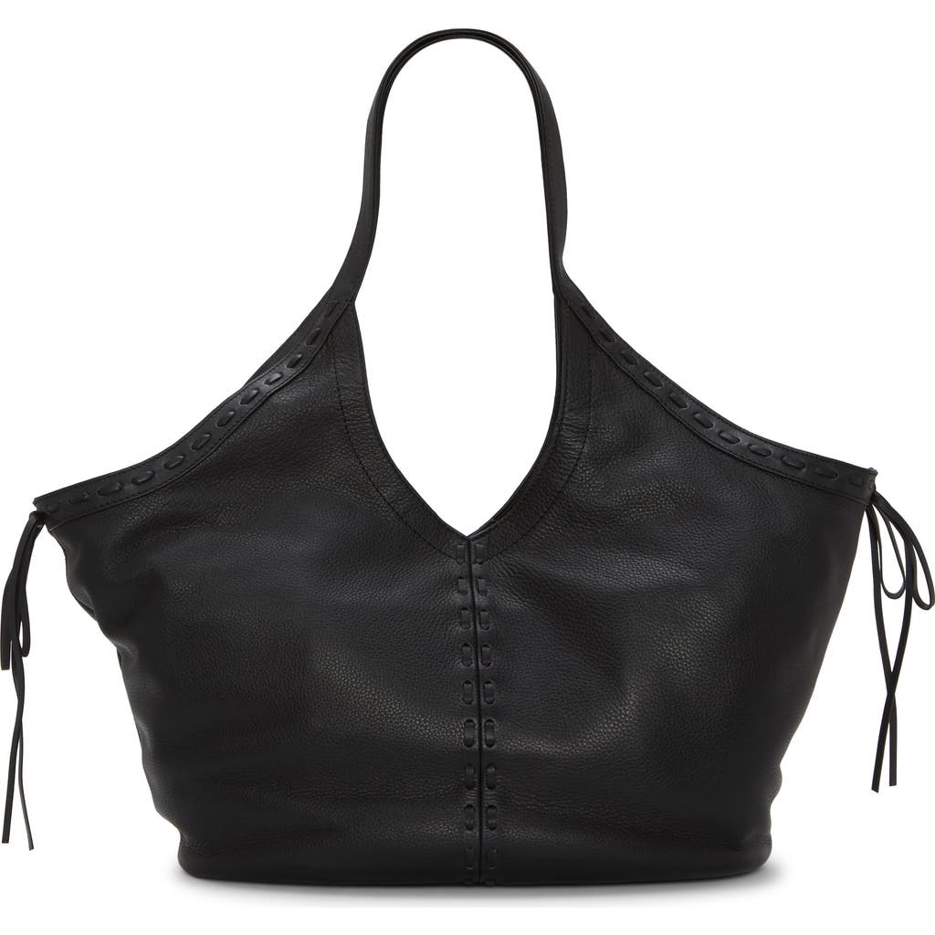 Vince Camuto Cryss Stitch Trim Tote In Black