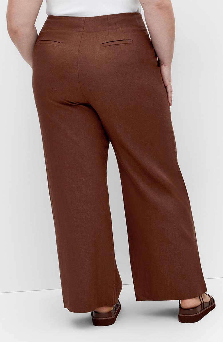 City Chic Viven Linen Blend Wide Leg Pants, Alternate, color, 