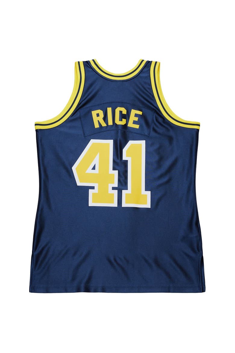 Men's Mitchell & Ness Glen Rice Navy Michigan Wolverines 1988/89 Authentic Jersey, Alternate, color, Navy