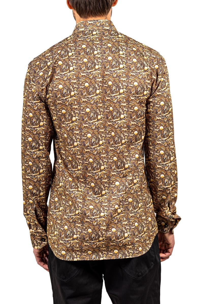 Maceoo Fibonacci Stretch Ascension 3318 Contemporary Fit Button-Up Shirt, Alternate, color, Yellow