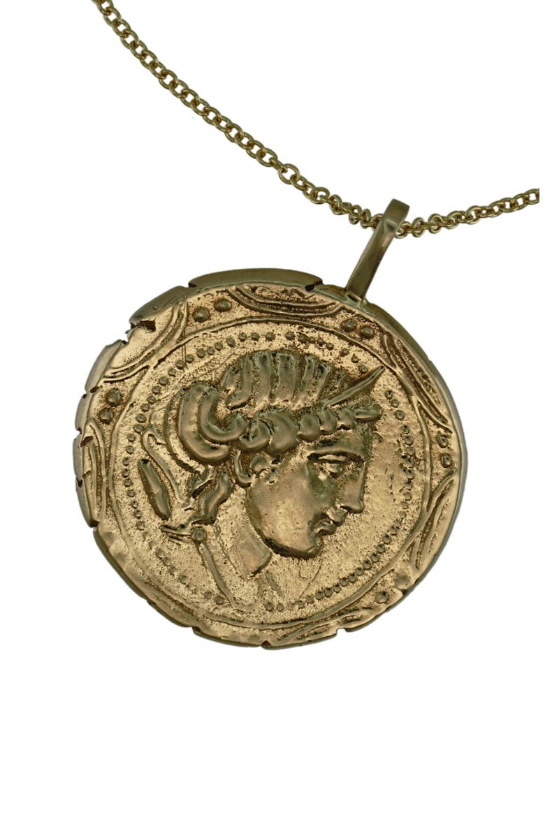 Artemis Coin Pendant, Alternate, color, 14K Yellow Gold