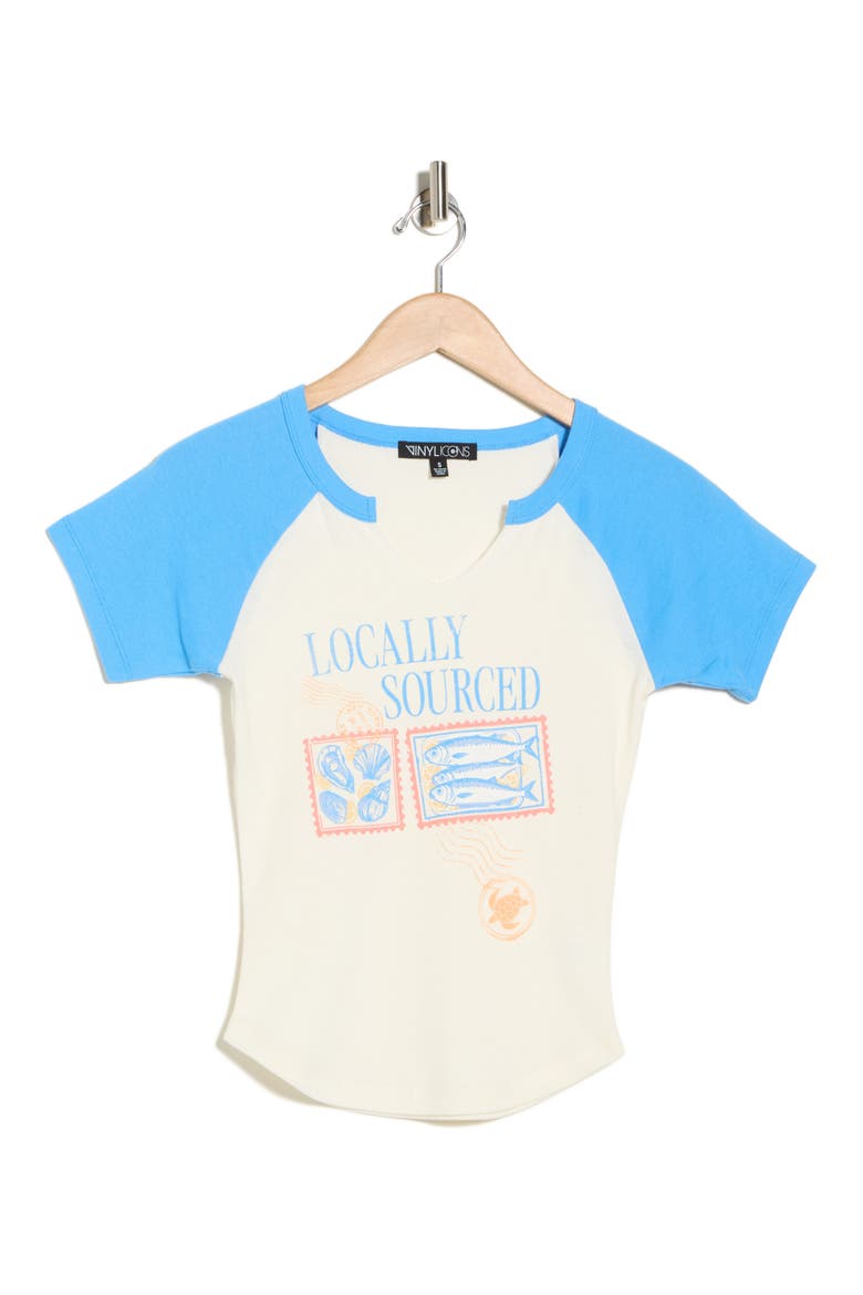Short Raglan Sleeve T-Shirt, Alternate, color, MARSHMALLOW