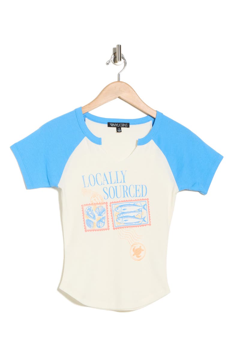 Vinyl Icons Short Raglan Sleeve T-Shirt, Alternate, color, Marshmallow