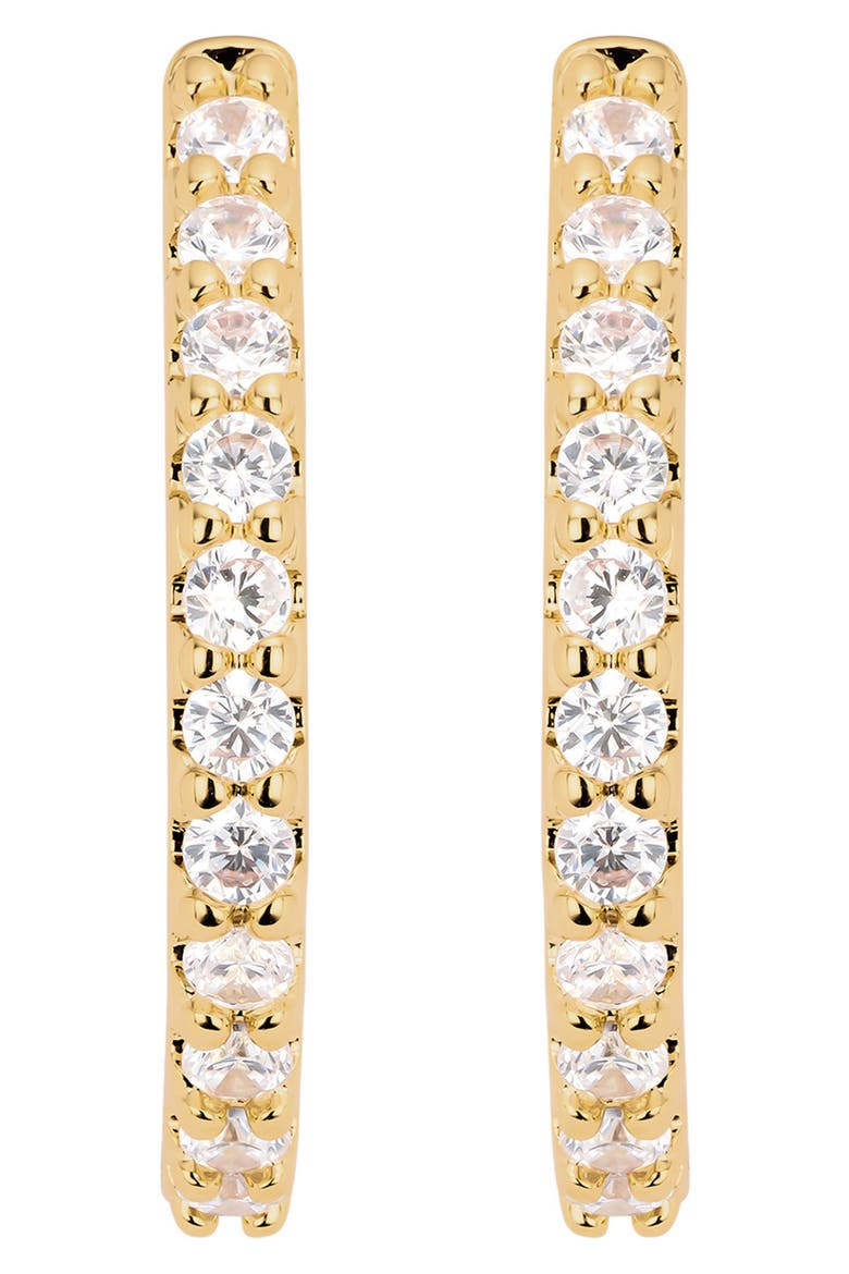 Modern Muse CZ In & Out Huggie Hoop Earrings, Main, color, GOLD