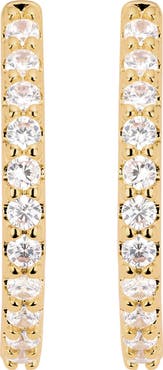 ATHRA LUXE Modern Muse CZ In & Out Huggie Hoop Earrings