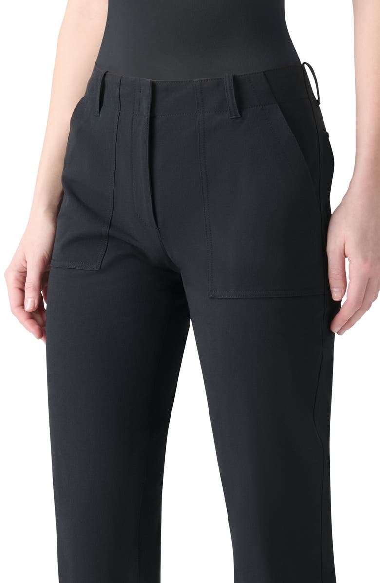 Akris punto Franco Stretch Cotton Ankle Pants, Alternate, color, Black