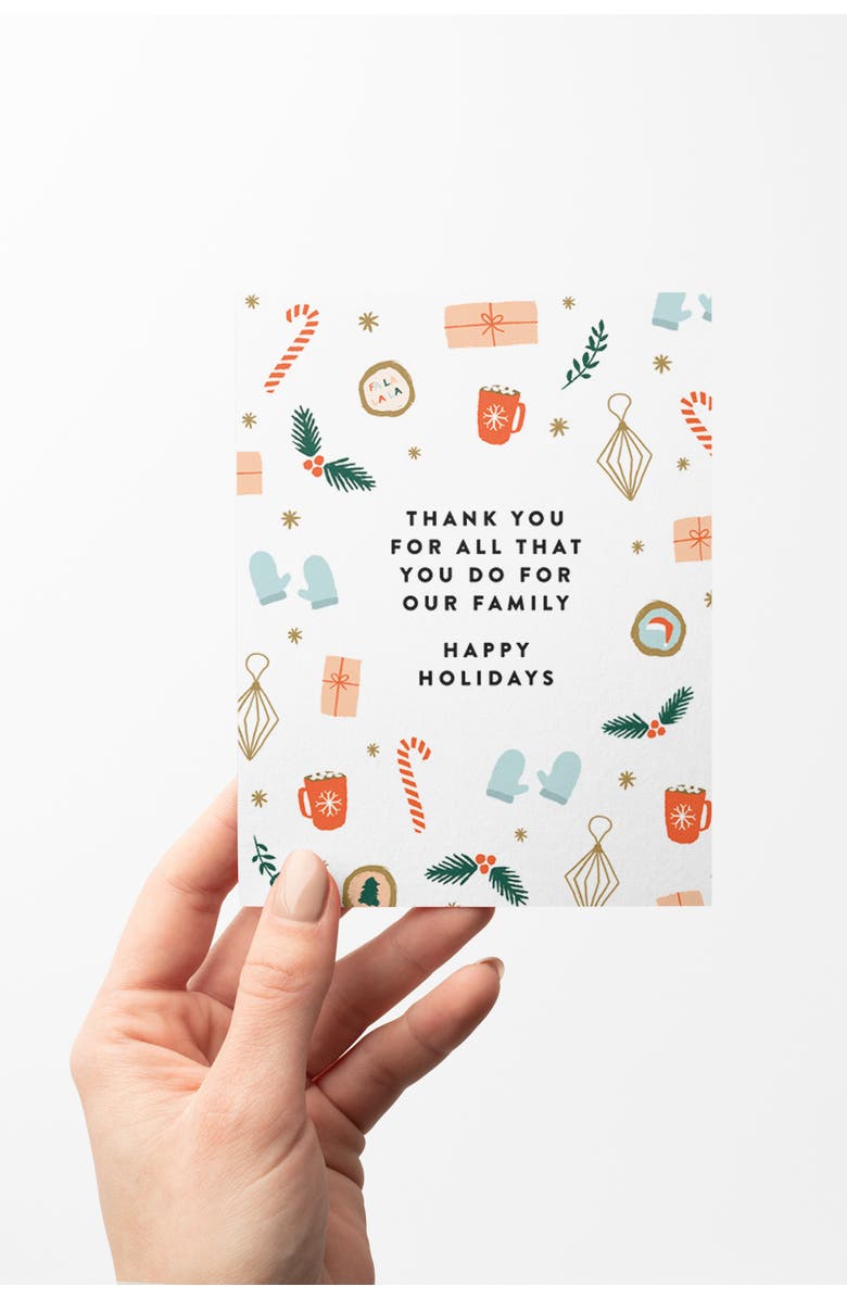 Joy Paper Co. Holiday Thank You Boxed Set of 8 Cards, Alternate, color, Red Envelope
