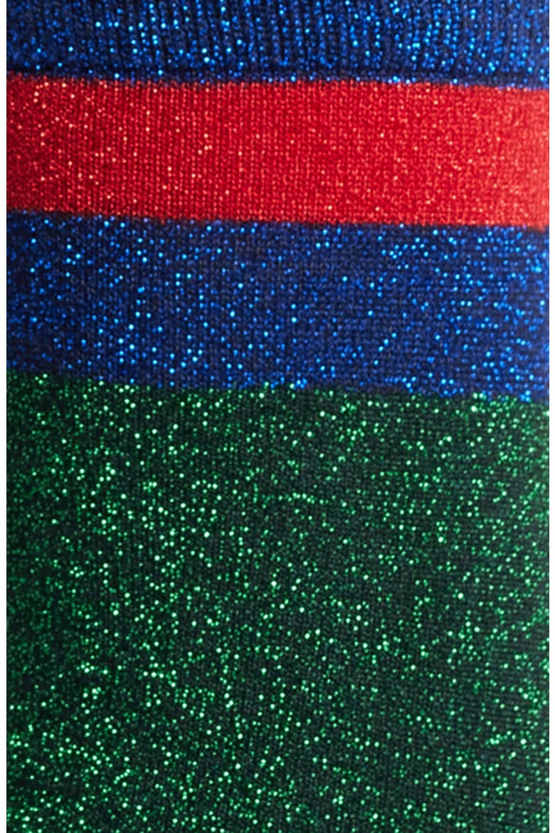 Varsity Metallic Crew Socks, Alternate, color, GREEN