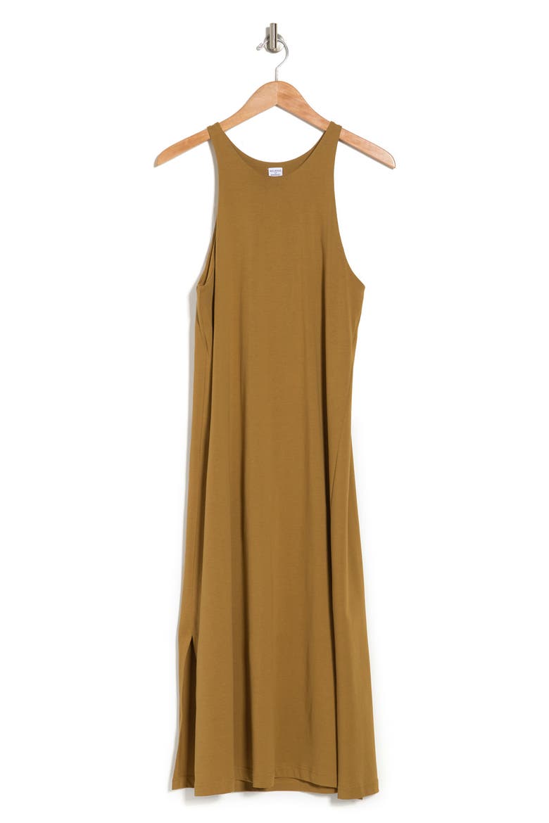 High Neck Midi Dress, Alternate, color, TAN GOLD