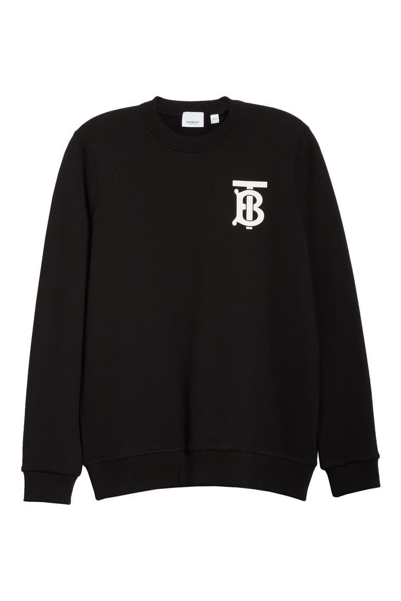 Dryden TB Monogram Sweatshirt, Alternate, color, BLACK